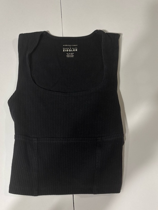 American Eagle Outfitters Tops - American Eagle Outfitters Black Ribbed Crop Tank